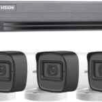 Kit Turbohd Hikvision 5Mp/Dvr 4 Canales+4 Camaras Bala C/Microfono Integrado, Hik5Mpslq-Kit(B)