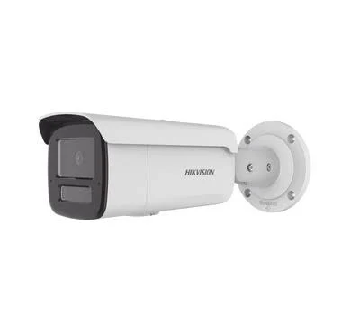 Camara Bala IP Hikvision Ds-2Cd2T63G2-4Li2U 6Mpx/Lente 4Mm/Dual Light/2 Microfonos Integrados/80M Ir/Acusense/IP67/Ik10/PoE/Onvif/Metal