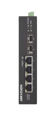 Switch Gigabit Hikvision Ds-3T0506Hp-E/Hs 3 Puertos PoE+ 30W/1 Puerto Gigabit PoE 60W/2 Puertos Sfp/No Administrable/Industrial/65W Total/48-57Vcd/300M