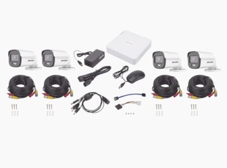 Kit Turbohd 1080P / Dvr 4 Canales / 4 Cámaras Bala Colorvu / Fuente De Poder / Accesorios De Instalación –