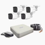 Kit Dvr 4 Canales Turbohd 1080P Hilook Hl1080Ps(C) 2Mp/4 Camaras Bala De Policarbonato/Con Microfono Integrado/4 Cables 18Mts/1 Fuente De Poder Profesional/Tvi/Ahd/Cvi/Cvbs/IP