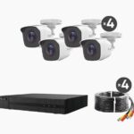 Kit Turbohd 1080P / Dvr 4 Canales / 4 Cámaras Bala De Metal / H.265+ / 1 Fuente De Poder Profesional / Accesorios De Instalación