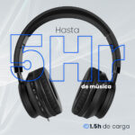 Diadema C/Microfono Inalambrico Vorago Hpb-201-LED Bluetooth Color Negro
