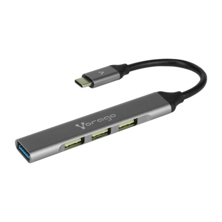 Hub USB Tipo C Con 3 Puertos Usb2.0 +1 Usb3.0 Vorago Hu-200, Slim Color Plata