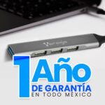 Hub USB Tipo C Con 3 Puertos Usb2.0 +1 Usb3.0 Vorago Hu-200, Slim Color Plata