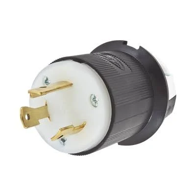 Clavija Industrial Con Bloqueo De Media Vuelta Hubbell Hub-Hbl-2611/30-125Vca/2 Polos 3 Hilos/Color Negro