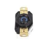 Receptaculo De Media Vuelta Industrial Hubbell Hub-Hbl-2610/30-125Vca/2 Polos 3 Hilos/Color Negro