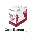Bobina De Cable Utp Hikvision Ds-1Ln5E-S-100, 100 Mts, Cat 5E (24 Awg), Color Blanco, Pvc (Cm), Uso En Interior, 100% Cobre