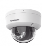 Camara Domo IP Hikvision Ds-2Cd2163G2-Lis2U 6Mpx/Lente 2.8 Mm/30 Mts Luz Blanca + 30 Mts Ir/Acusense/Exterior IP67/Ik10/Wdr 120Db/PoE/Onvif/Micro SD/Dual Light + 2 Microfonos