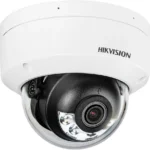 Camara Domo IP Hikvision Ds-2Cd2163G2-Lis2U 6Mpx/Lente 2.8 Mm/30 Mts Luz Blanca + 30 Mts Ir/Acusense/Exterior IP67/Ik10/Wdr 120Db/PoE/Onvif/Micro SD/Dual Light + 2 Microfonos