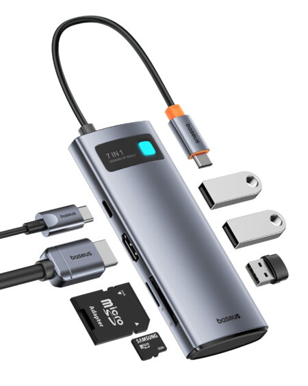 Hub USB-C Baseus B00052803811-00 7 Puertos/Hdmi4K@60Hz/Usb3.0/Pd/SD/Tf