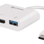 Hub USB-C Macho Steren USB-471, HDMI/USB 3.0/USB-C Hembra, Cable 11Cm, Color Blanco