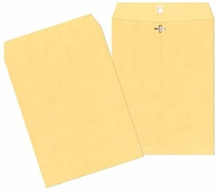 Caja C/100 Sobres Bolsa Manila T/Carta Amarillo C/Broche