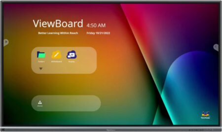 PANTALLA INTERACTIVA 75″ VIEWSONIC IFP7550-5F TOUCH/HDMI/USB-C/ANDROID 11/RANURA PARA PC/PARA MODULO WIFI/ETHERNET/RS232