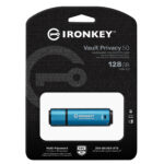 MEMORIA USB 128GB KINGSTON IKVP50/128GB, IRONKEY VAULT PRIVACY 50, USB-A 3.2, COLOR AZUL