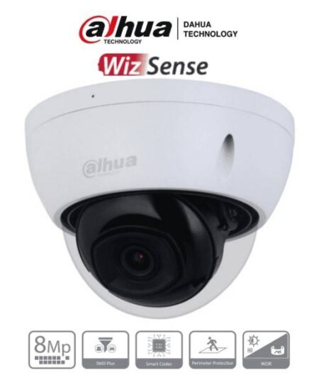Dahua Ipc-Hdbw2841E-S -Cámara IP Domo Antivandálica 4K/ 8 Megapíxeles/ Lente De 2.8Mm/ 106 Grados De Apertura/ Ir De 30 Mts/ Video Analíticos Con Ivs/ –