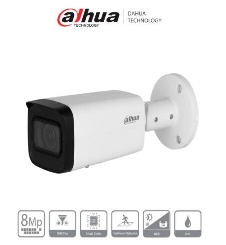 Dahua Dh-Ipc-Hfw2841T-Zs Cámara IP Bullet De 8 Mp/ Motorizado/ Ir De 60 Mts/ 113°/ H.265+/ Smd+/ Protección Perimetral/ Ranura Para MicroSD -