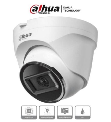 Dahua Ipc-T1E20 -Camara IP Domo De 2 Mp – Lente De 2.8 Mm Y 99° De Visión. Ir De 30 M, Protección IP67, PoE. Dwdr, 3D Nr, Hlc, Blc Y Compresión H.265+