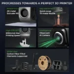 IMPRESORA CREALITY 3D, K1C, COMPATIBLE CON FILAMENTOS CF, 220X220X250MM