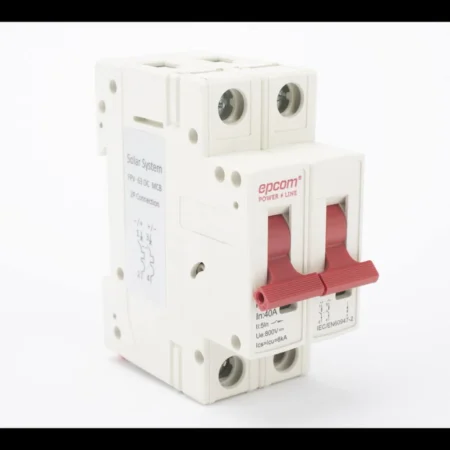 Interruptor 2P Epcom Powerline Fpv632Pc40 Proteccion Termica/40A/Corriente Directa 800Vcc Para Aplicacion Fotovoltaica Montaje Riel Din