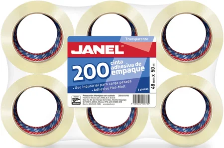 Paquete C/6 Piezas Cinta Adhesiva Transparente Janel 1554850700 48Mmx50M