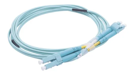 Jumper De Fibra Optica Multimodo Om3 50/125 Lc-Lc Ofnr (Riser) Linkedpro Color Aqua/2.0 Mm/Duplex/2 Mts/Lp-Fom3-Lclc-R02