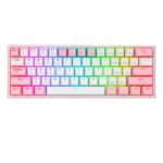 Teclado Mecánico Redragon Fizz Pro White/Pink, Blanco Y Rosa