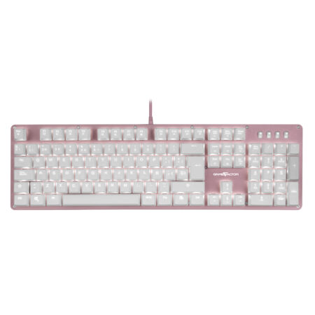 Teclado Mecánico Game Factor Kbg400-Pk-Rd – Switch Red, USB, Rosa Y Rojo
