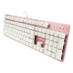 Teclado Mecánico Game Factor Kbg400-Pk-Rd - Switch Red, USB, Rosa Y Rojo