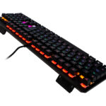 TECLADO MECANICO GAME FACTOR KBG400-RD, RAINBOW, SWITCH RED, USB, NEGRO