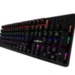 TECLADO MECANICO GAME FACTOR KBG400-RD, RAINBOW, SWITCH RED, USB, NEGRO