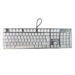 TECLADO MECANICO GAME FACTOR KBG400-WH-RD, RAINBOW, SWITCH RED, USB, BLANCO