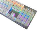 TECLADO MECANICO GAME FACTOR KBG400-WH-RD, RAINBOW, SWITCH RED, USB, BLANCO