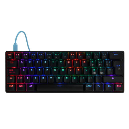 Teclado Mecanico Tkl Game Factor Kbg560-Bl Alambrico/USB/Rgb Switch Blue/Color Negro