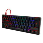 Teclado Mecánico 60 Game Factor Kbg560-Rd - Rgb, Teclas Extras Red Intercambiables, Red Switch, USB Rojo