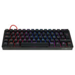 Teclado Mecánico 60 Game Factor Kbg560-Rd - Rgb, Teclas Extras Red Intercambiables, Red Switch, USB Rojo