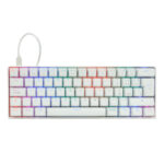 Teclado Mecánico 60 Game Factor Kbg560-Wh - Rgb, Teclas Extras Pink Intercambiables, Red Switch, USB Blanco