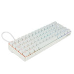 Teclado Mecánico 60 Game Factor Kbg560-Wh - Rgb, Teclas Extras Pink Intercambiables, Red Switch, USB Blanco