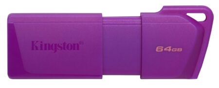 Memoria USB Kingston Datatraveler Exodia M 64Gb 3.2 Gen 1 Retráctil Morado Neon