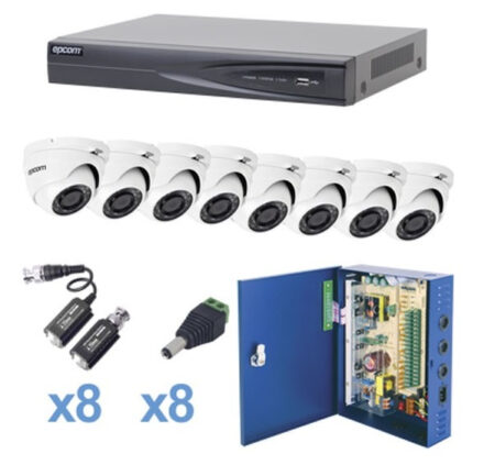 Kit Dvr Ev1008Turbox+ 8 Camaras Tipo Eyeball E8Turbo, 1080P