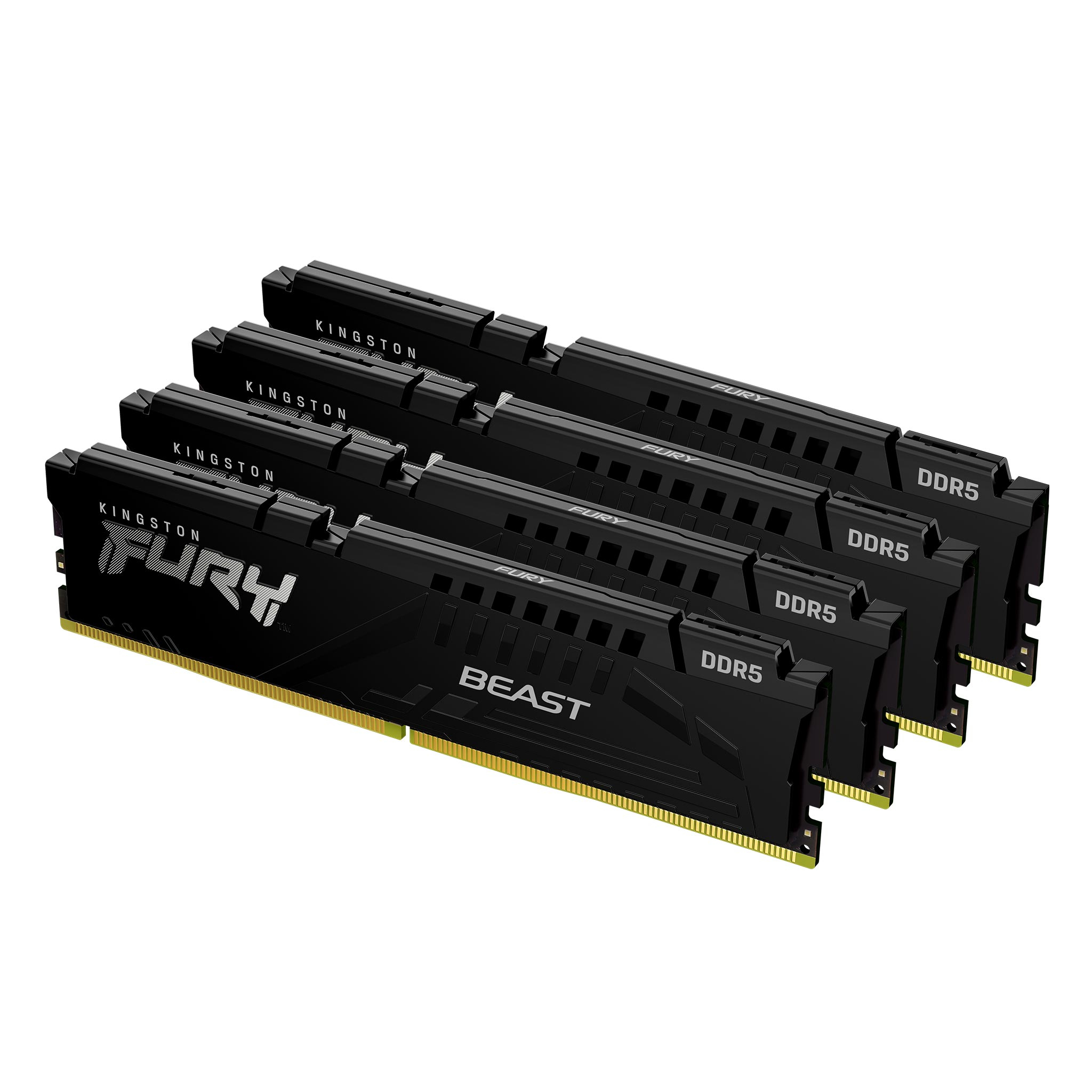 Memoria Ddr5 128gb 5200mhz Kingston Fury Beast (4x32gb)/color Negro/cl40/xmp/kf552c40bbk4-128