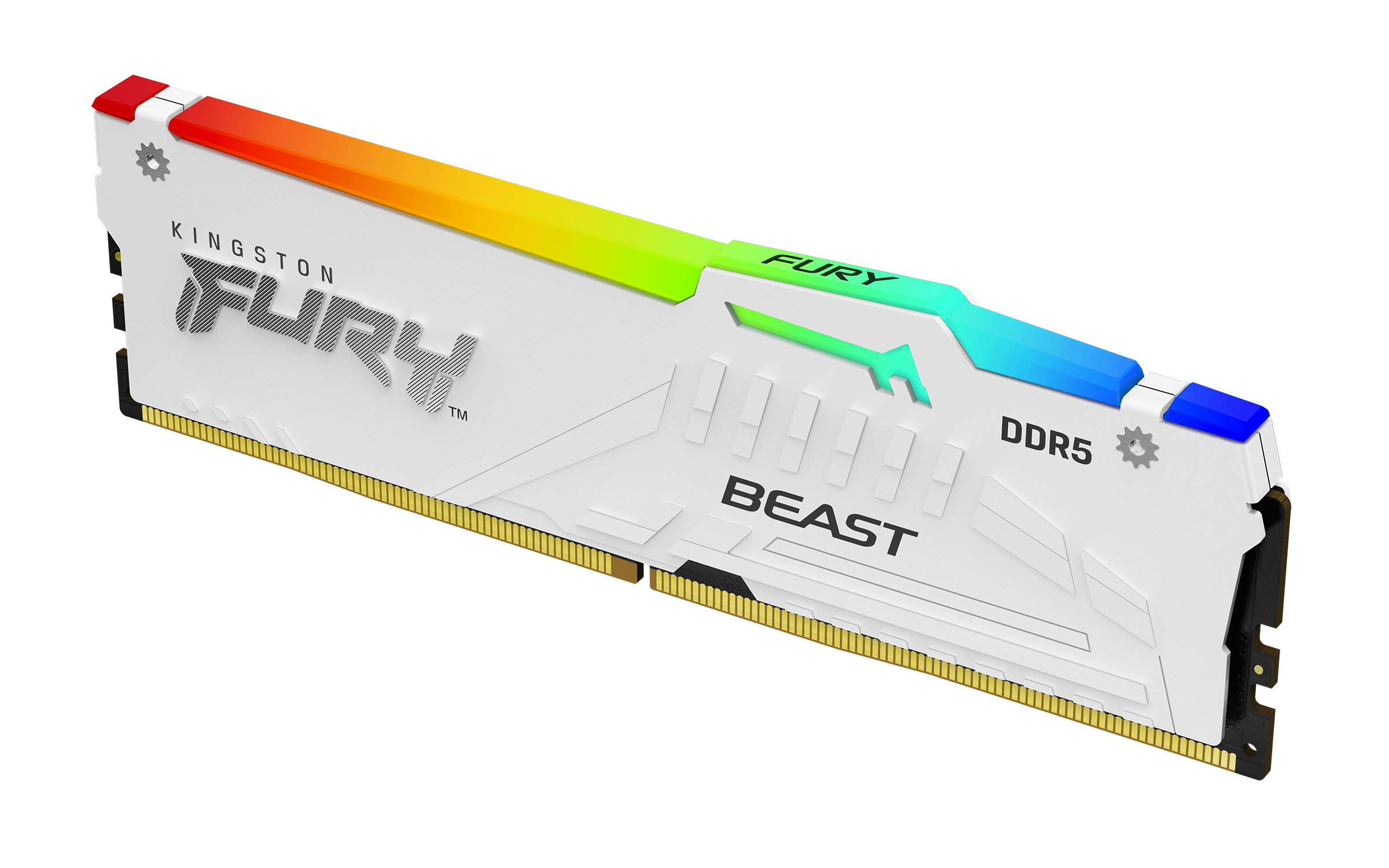 Memoria Ddr5 16gb 5200mhz Kingston Fury Beast Rgb Non-ecc Cl40 Xmp Blanco, Kf552c40bwa-16