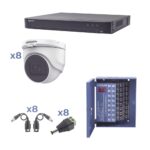 Kit Dvr+8 Camaras Domo Hikvision Kh1080P8Dw, Turbohd 1080P, Incluye Transceptores Y Conectores