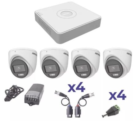Kit Colorvu Turbohd Hikvision Kh1080Pl4Ec 1080P Lite/Dvr 4 Canales/4 Camaras Eyeball(Exterior)