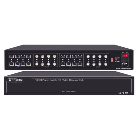 Kit Premium Epcom De 16 Canales Para Transmision De Alimentacion (De 36Vcd A 12Vcd) Y Video (HD-Tvi) A Distancias De Hasta 250M, Kittt16Pvturbox