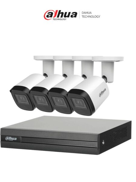 Kit Dahua Kitxvr1B04H-I4B2A51-U – Kit De 4 Cámaras Metálicas 5 Mp Lente De 2.8Mm Y Un Dvr Cooper-I Wizsense – 4 Canales + 1 IP O Hasta 5 Canales IP