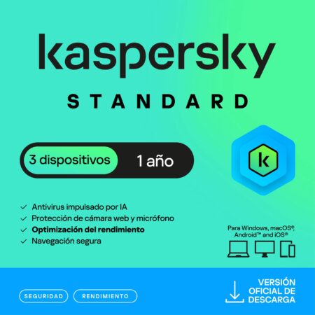 Esd Kaspersky Standard Anti-Virus / 3 Dispositivos / 1 Año/ Base, Kl1041Zdcfs