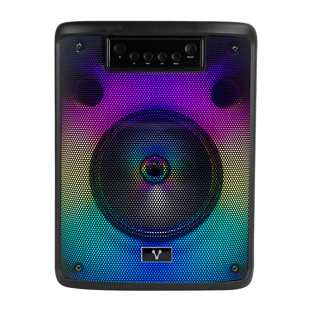 Bocina Karaoke Vorago Ksp-303 Bluetooth 5.3, 8" 10w, Recargable, 3.5mm, Carga Usb Tipo C, Color Negro