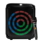 BOCINA KARAOKE VORAGO KSP-350 BLUETOOTH, 8", 30W, RECARGABLE, C/MICROFONO INALAMBRICO, CARGA USB TIPO C, COLOR NEGRO