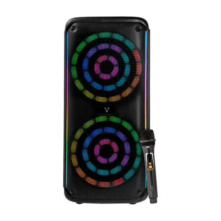 Bocina Karaoke Vorago Ksp-503 Bluetooth, 8″, 60W, Recargable, C/ Microfono Inalambrico, Carga USB Tipo C, Color Negro